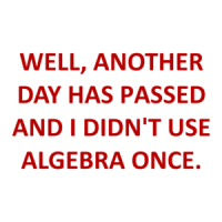 WELL, ANOTHER DAY HAS PASSED AND I DIDN'T USE ALGEBRA ONCE. Shirt