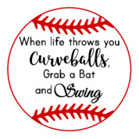 When life throws you curveballs, grab a bat and swing - cute softball t-shirt.