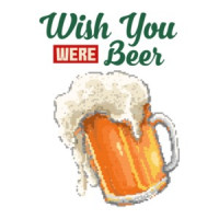 Wish You We're Beer Retro Drinking T-Shirt