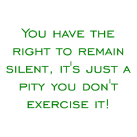 You have the right to remain silent, it's just a pity you don't exercise it! Shirt
