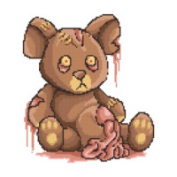 Zombie Teddy Bear Retro T-Shirt