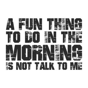 A Fun Thing To Do In The Morning Is To Not Talk To Me Shirt