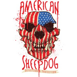 American Sheep Dog Patriotic Gothic T-Shirt