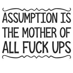 Assumption is the mother of all fuck ups - funny t-shirt