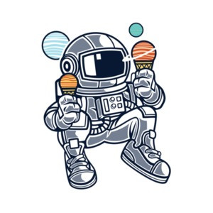 Astronaut Eating Ice Cream T-Shirt
