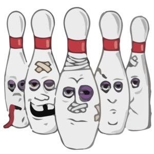 Beat Up Bowling Pins - Funny Bowling T-Shirt