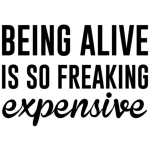 Being Alive is so freaking expensive - funny sarcastic t-shirt