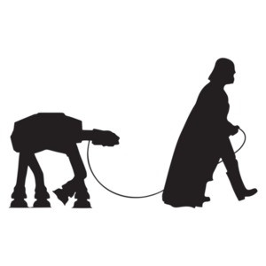 darth vader walking an at-at on a leash - Funny Star Wars T-Shirt