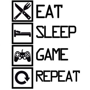 eat sleep game repeat - gaming t-shirt