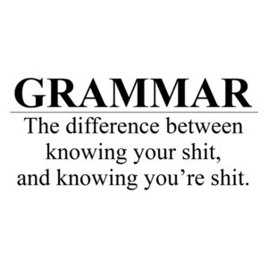 Grammar The Difference Between Knowing Your Shit And... T-Shirt