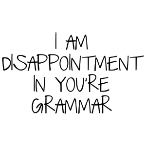 I Am Disappointment In You're Grammar Shirt