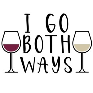 I go both ways - White and Red Wine T-Shirt