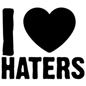 I love (heart) haters - funny t-shirt