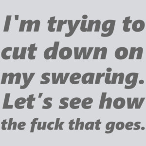 I'm trying to cut down on my swearing. Let's see how the fuck that goes. Funny sarcastic T-Shirt