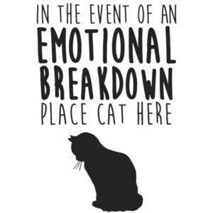 In the event of an emotional breakdown place cat here t-shirt
