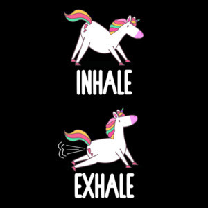 Inhale Exhale - Unicorn Yoga Farting T-Shirt