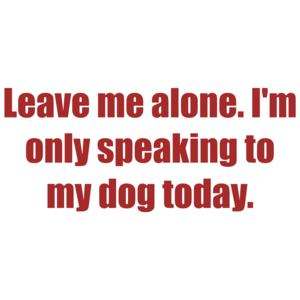 Leave Me Alone. I'm Only Speaking To My Dog Today. Shirt