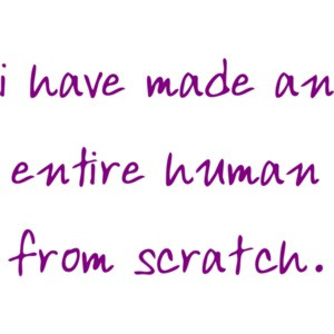 i have made an entire human from scratch. - maternity t-shirt