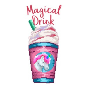 Magical Unicorn Drink Retro T-Shirt