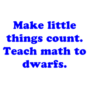 Make little things count. Teach math to dwarfs. Shirt
