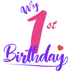 My first birthday - girl's birthday. Personalized t-shirt with your child's age.