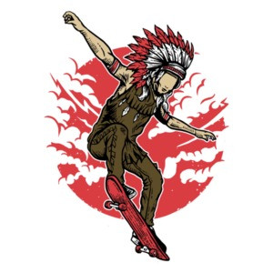 Native American Skateboarding Indian T-Shirt