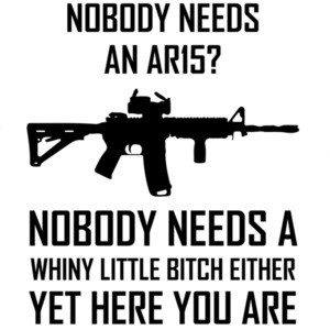Nobody needs an ar15? Nobody needs a whiny - pro gun t-shirt