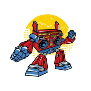 Old School Boombox Robot T-Shirt