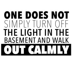 One does not simply turn off the light in the basement and walk out calmly - funny t-shirt