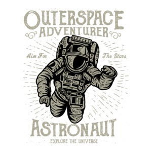 Outer Space Adventurer Astronaut Retro Recruitment Poster T-Shirt