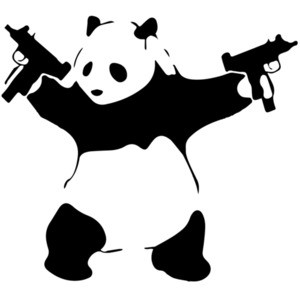 Panda Holding Machine Guns T-Shirt
