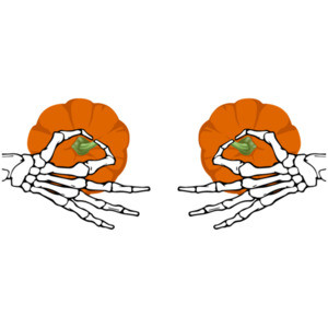 Pumpkin Nipple Skeleton - Ladies Halloween T-Shirt