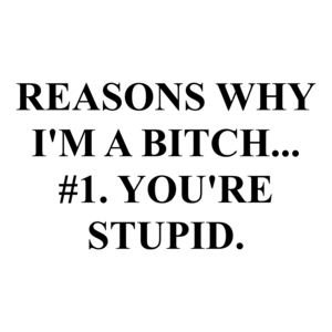 REASONS WHY I'M A BITCH... #1. YOU'RE STUPID. Shirt
