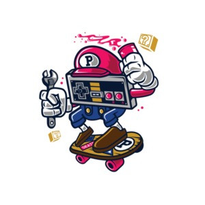 Retro Mario Nintendo Skating Gaming T-Shirt