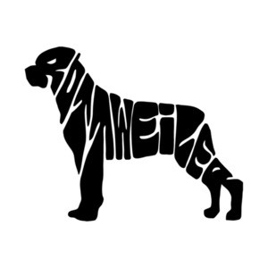 Rottweiler Text In Shape T-Shirt