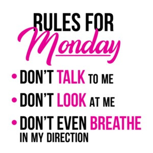 Rules For Monday - Don't Talk to me. Don't look at me. Don't breathe - funny t-shirt