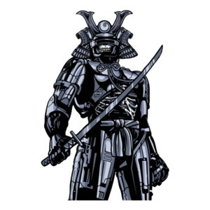 Samurai Skeletal Robot Apocalyptic T-Shirt
