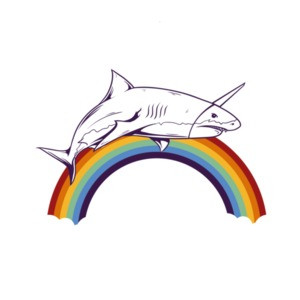 Shark Rainbow Graphic T-Shirt