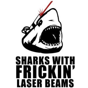 Sharks with frickin laser beams - austin powers t-shirt