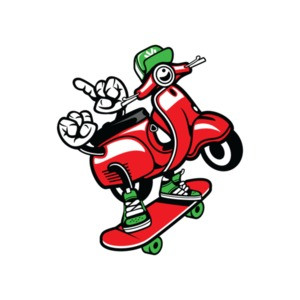 Skooter On A Skateboard T-Shirt