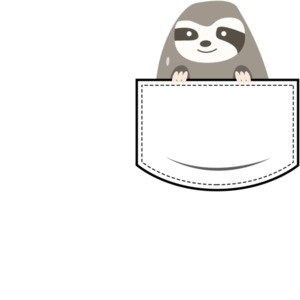 Sloth in pocket - pocket pet t-shirt