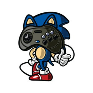 Sonic Sega Controller Head Vintage Gaming T-Shirt
