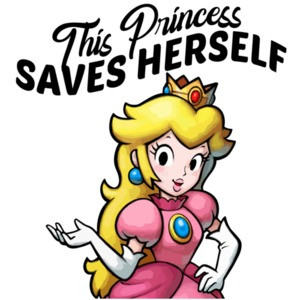 This princess saves herself - feminist t-shirt - Super Mario Bros T-Shirt