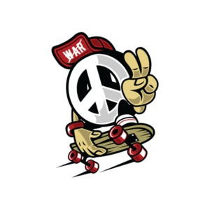 Vintage Peace Skateboarder T-Shirt