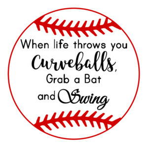 When life throws you curveballs, grab a bat and swing - cute softball t-shirt.