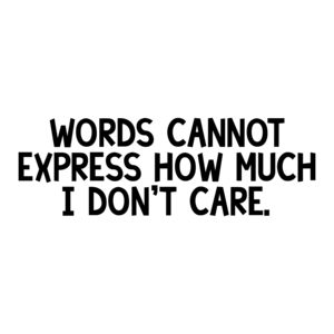 Words cannot express how much I don't care. Shirt