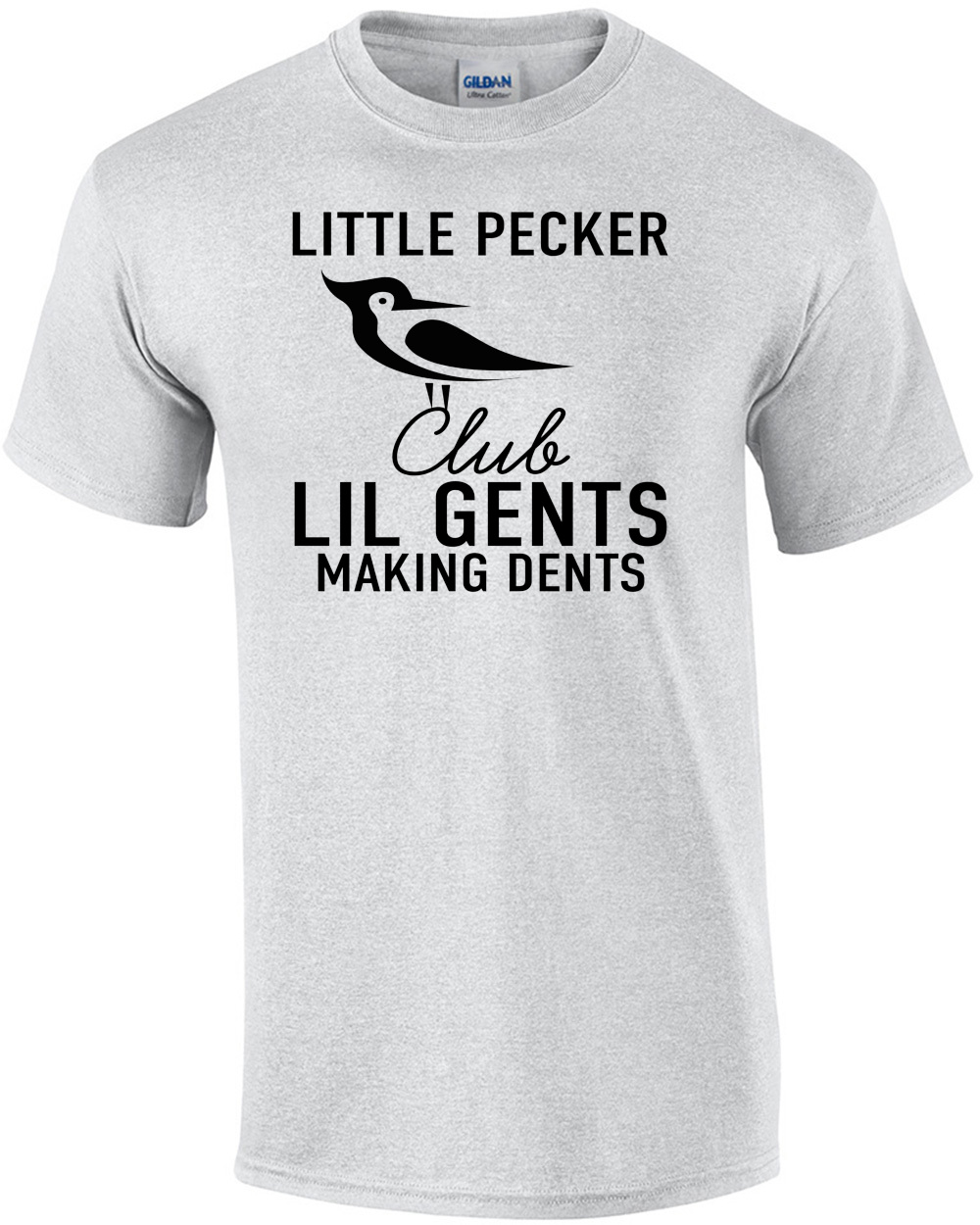 Little Pecker Club - Lil Gents Making Dents - Funny Sexual Pun T-Shirt