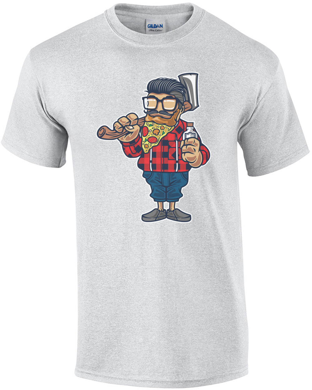 Lumberjack Pizza Beard T-Shirt