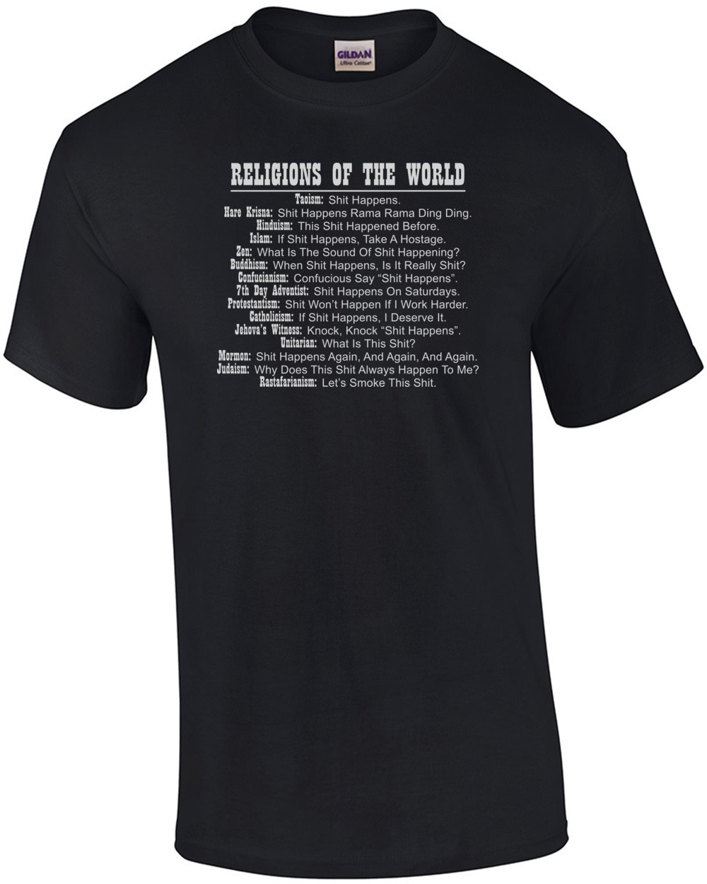 Religions Of The World Funny T-shirt