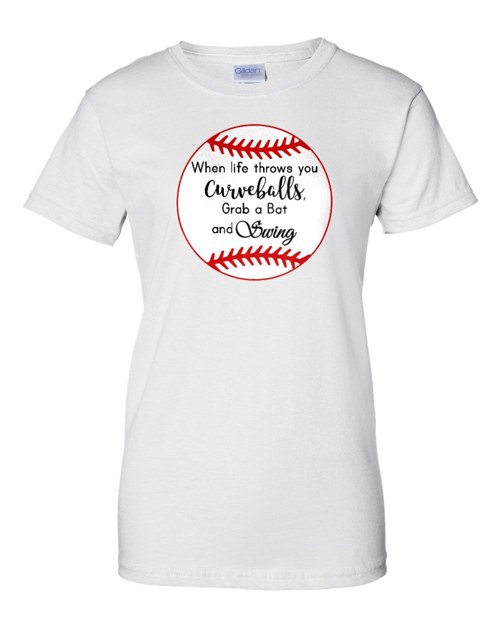 When life throws you curveballs, grab a bat and swing - cute softball t-shirt.